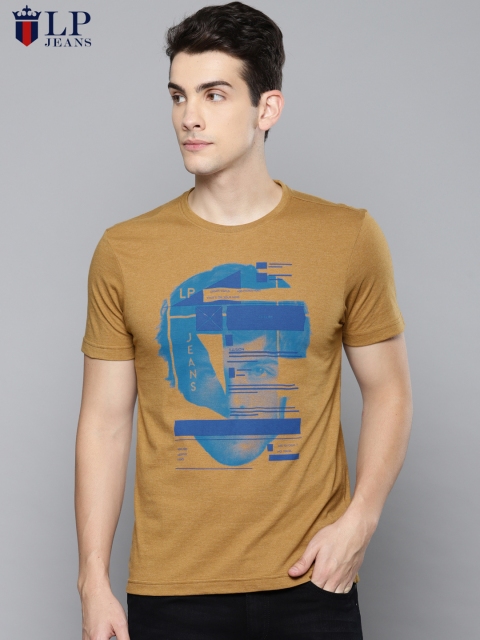 

Louis Philippe Jeans Men Brown Slim Fit Printed Round Neck T-shirt