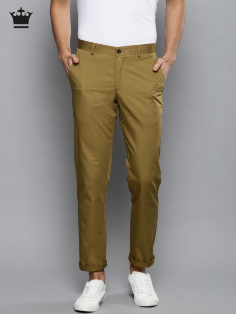 

Louis Philippe Men Khaki Slim Fit Solid Trousers