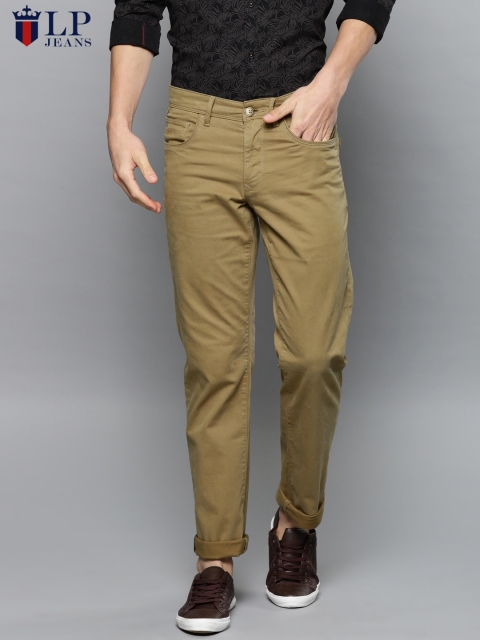 

Louis Philippe Jeans Men Khaki Slim Fit Solid Chinos