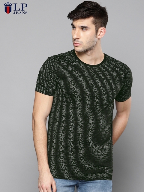 

Louis Philippe Jeans Men Black Solid Round Neck T-shirt
