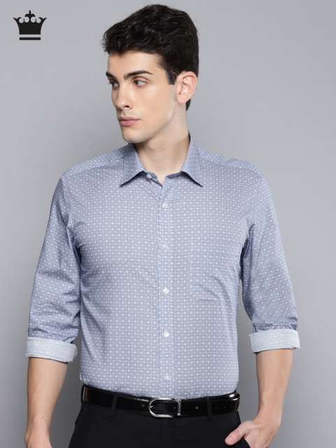 

Louis Philippe Men Blue Slim Fit Printed Formal Shirt