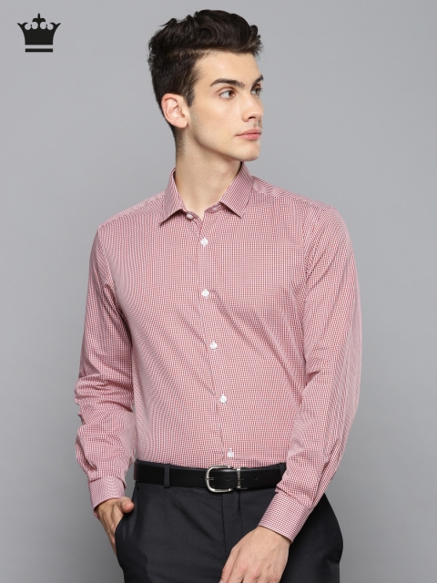 

Louis Philippe Men Red & White Slim Fit Checked Casual Shirt