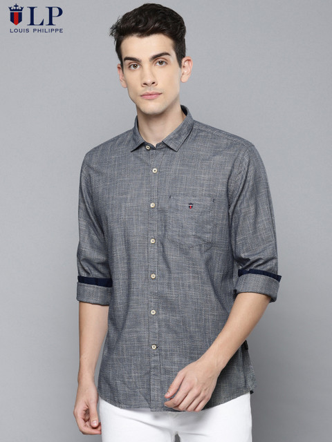 

Louis Philippe Sport Men Grey Slim Fit Self Design Casual Shirt