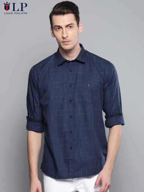 

Louis Philippe Sport Men Navy Blue & White Slim Fit Striped Casual Shirt