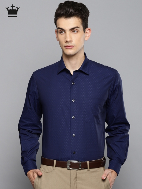 

Louis Philippe Men Navy Blue Slim Fit Self Design Formal Shirt