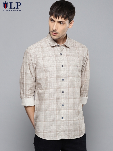

Louis Philippe Sport Men White & Brown Slim Fit Printed Formal Shirt