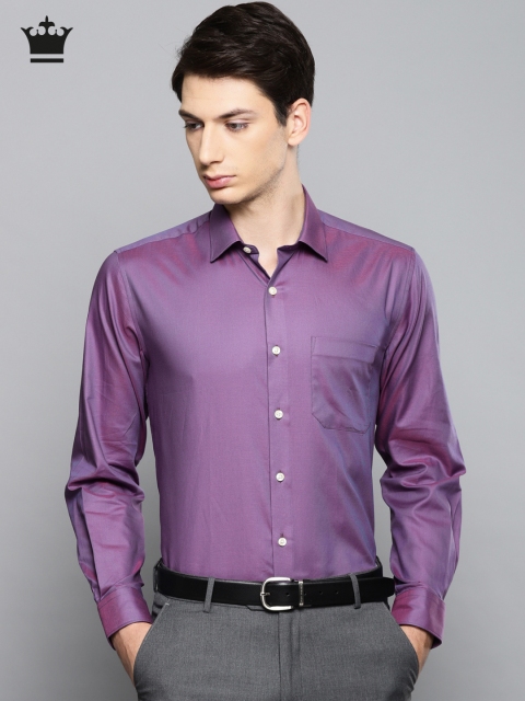 

Louis Philippe Men Purple Slim Fit Self Design Formal Shirt