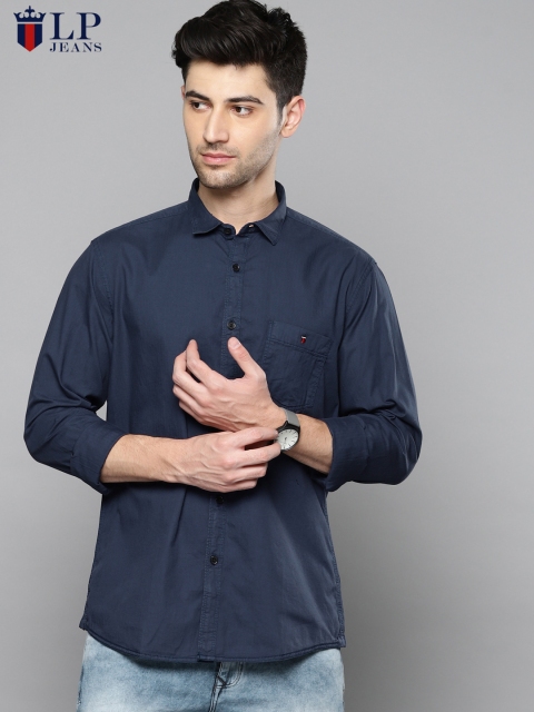 

Louis Philippe Jeans Men Navy Blue Slim Fit Solid Casual Shirt