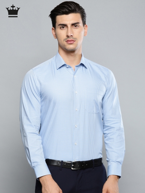 

Louis Philippe Men Blue Slim Fit Checked Formal Shirt