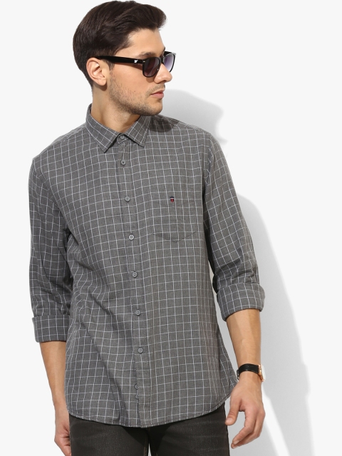 

Louis Philippe Sport Men Charcoal Grey Slim Fit Checked Casual Shirt