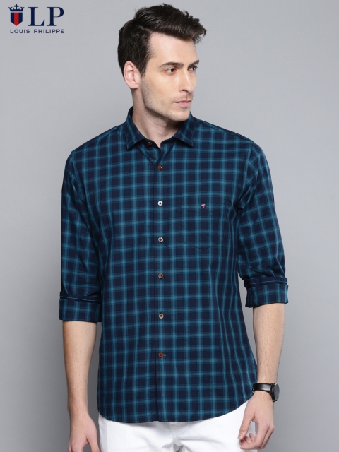 

Louis Philippe Sport Men Navy Blue Slim Fit Checked Casual Shirt