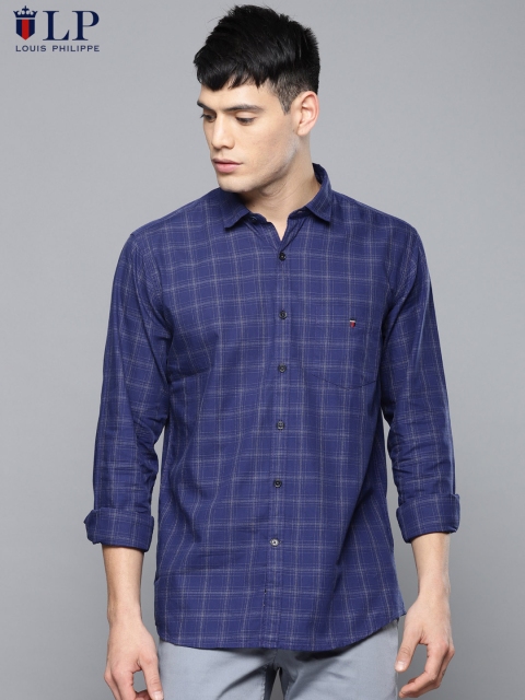 

Louis Philippe Sport Men Navy Blue Slim Fit Checked Casual Shirt