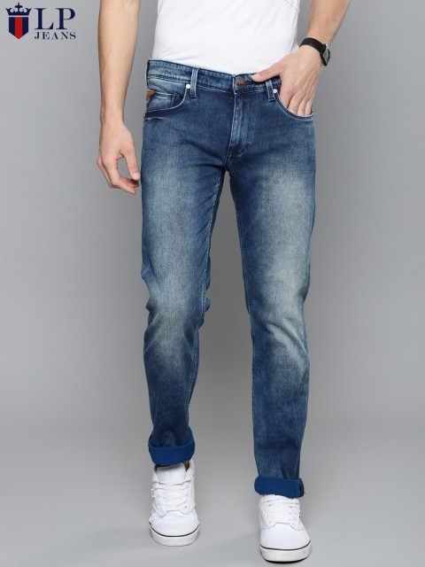 

Louis Philippe Jeans Men Blue Matt Slim Fit Low-Rise Clean Look Stretchable Jeans