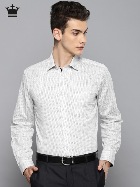 

Louis Philippe Men White Slim Fit Printed Formal Shirt