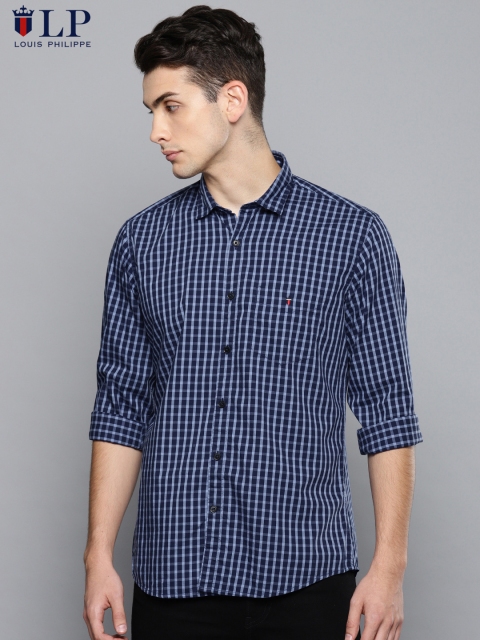 

Louis Philippe Sport Men Blue Slim Fit Checked Casual Shirt