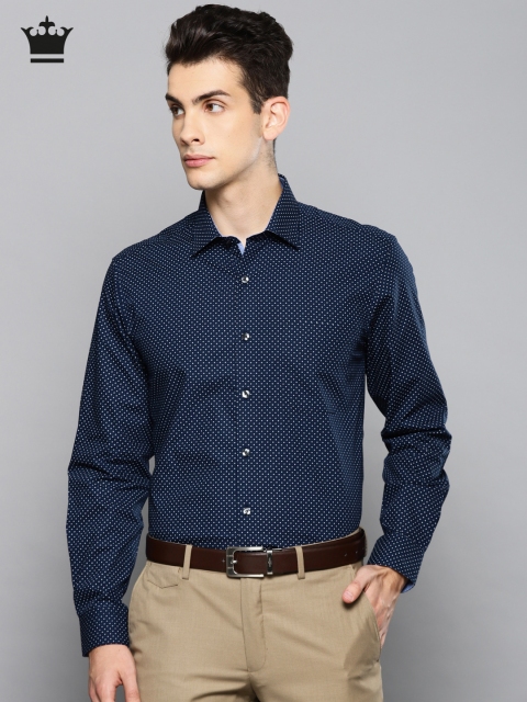 

Louis Philippe Men Navy Blue Slim Fit Printed Formal Shirt