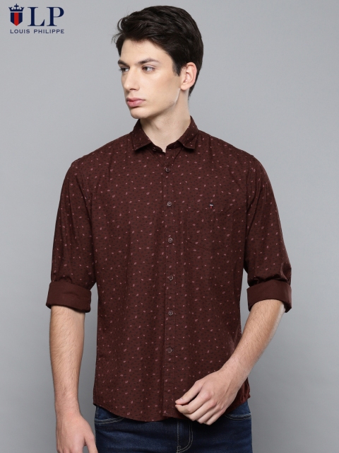 

Louis Philippe Sport Men Maroon Slim Fit Printed Casual Shirt