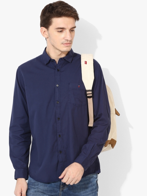 

Louis Philippe Jeans Men Navy Blue Slim Fit Solid Casual Shirt