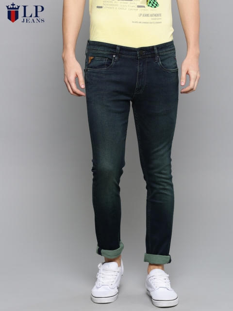 

Louis Philippe Jeans Men Navy Albert Super Slim Fit Low-Rise Clean Look Stretchable Jeans, Navy blue