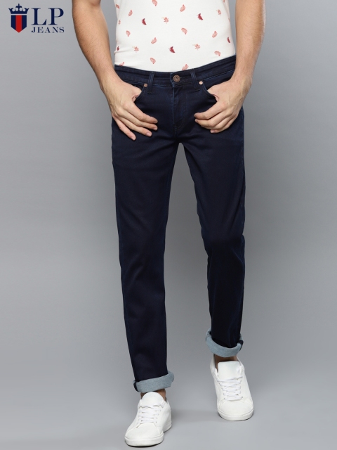 

Louis Philippe Jeans Men Blue Slim Fit Low-Rise Mildly Distressed Stretchable Jeans