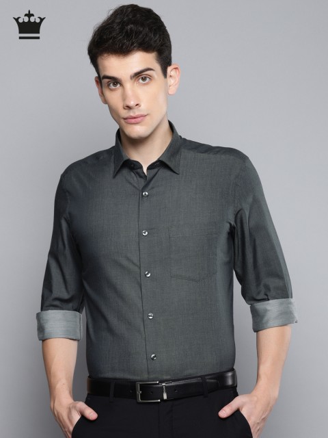 

Louis Philippe Men Charcoal Grey Slim Fit Solid Formal Shirt