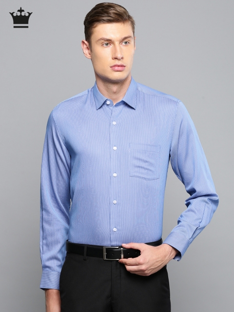 

Louis Philippe Men Blue Slim Fit Striped Formal Shirt