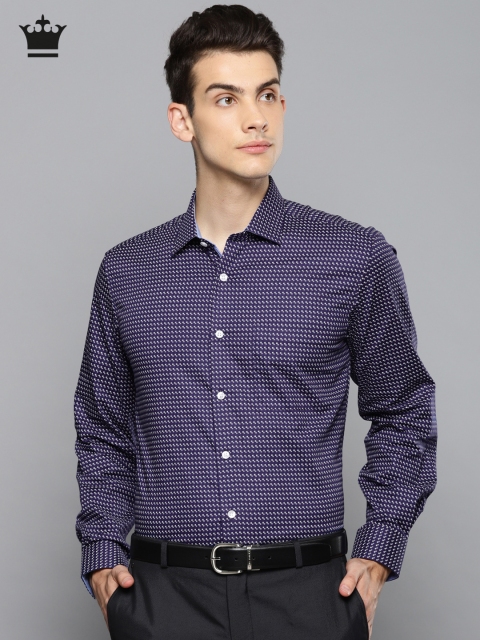 

Louis Philippe Men Blue Slim Fit Printed Formal Shirt