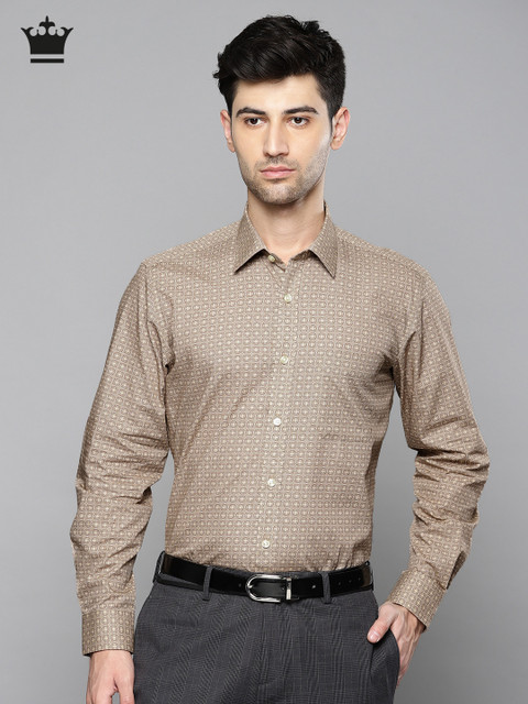 

Louis Philippe Men Brown Slim Fit Printed Formal Shirt