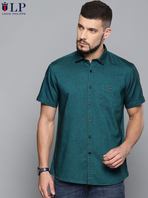 

Louis Philippe Sport Men Turquoise Blue Slim Fit Solid Casual Shirt