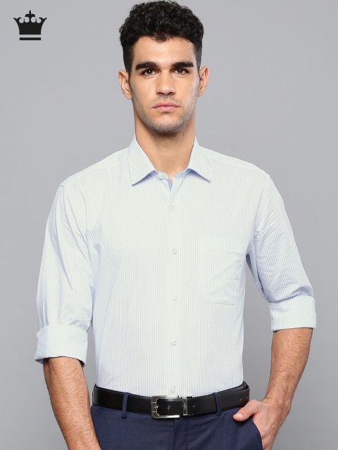 

Louis Philippe Men White Slim Fit Striped Formal Shirt