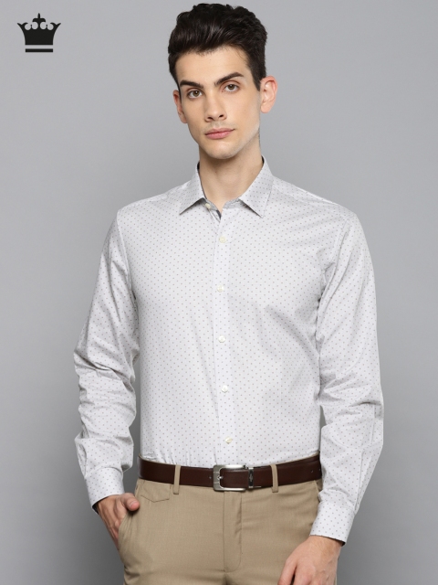 

Louis Philippe Men Grey Slim Fit Printed Formal Shirt