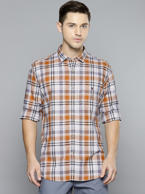 

Louis Philippe Sport Men Brown & Grey Slim Fit Checked Casual Shirt