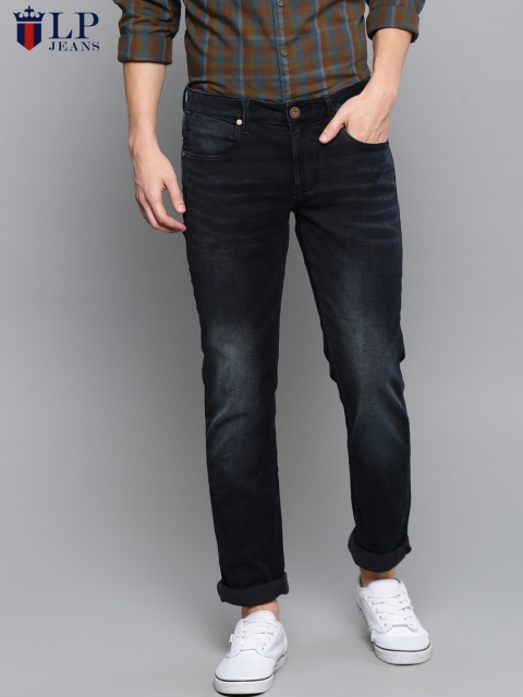 

Louis Philippe Jeans Men Navy Blue Matt Slim Fit Low-Rise Clean Look Stretchable Jeans