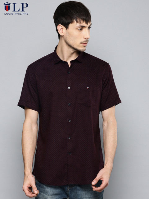 

Louis Philippe Sport Men Burgundy Slim Fit Printed Casual Shirt