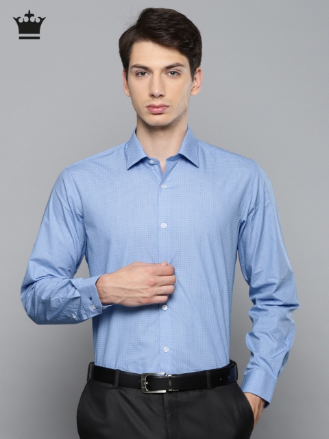 

Louis Philippe Men Blue Slim Fit Self Design Formal Shirt