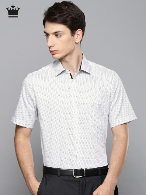 

Louis Philippe Men White Slim Fit Printed Formal Shirt