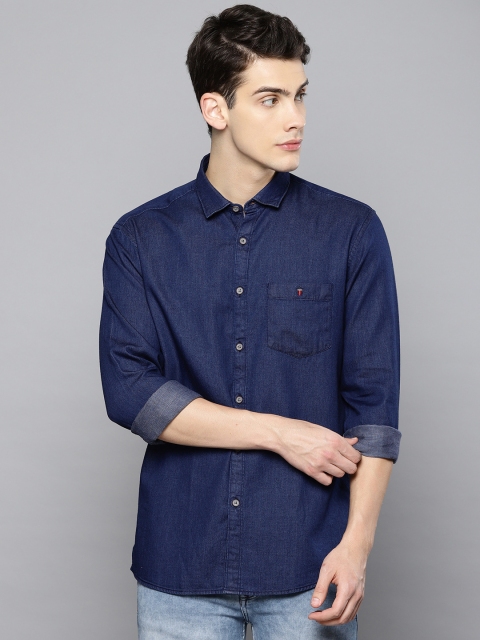 

Louis Philippe Jeans Men Blue Slim Fit Solid Casual Shirt
