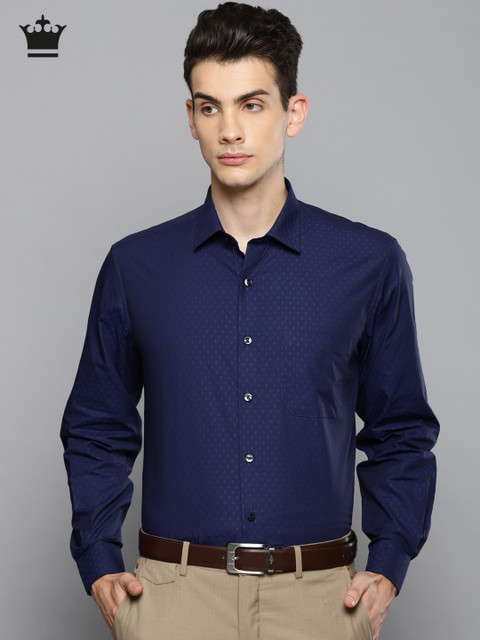 

Louis Philippe Men Navy Blue Slim Fit Self Design Formal Shirt