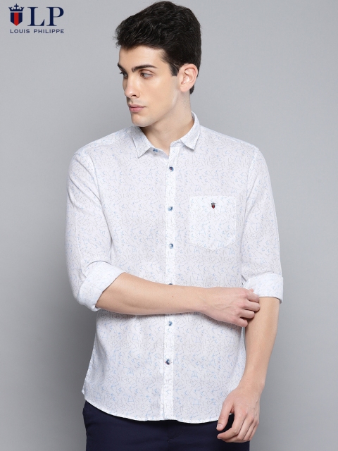 

Louis Philippe Sport Men White & Grey Slim Fit Self Design Casual Shirt