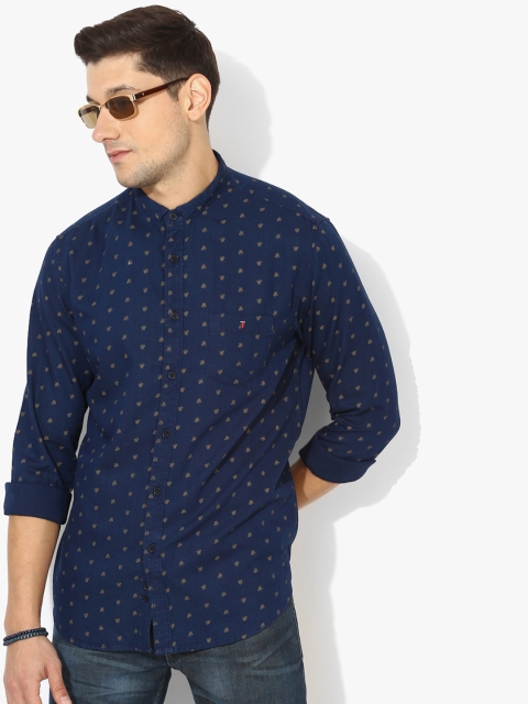 

Louis Philippe Jeans Men Navy Blue Super Slim Fit Printed Casual Shirt