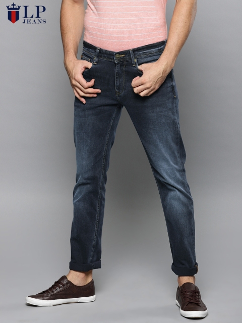 

Louis Philippe Jeans Men Blue Matt Slim Fit Low-Rise Clean Look Stretchable Jeans