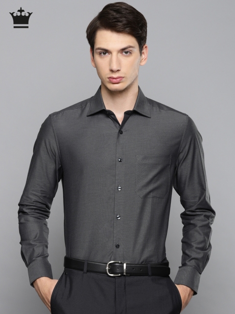 

Louis Philippe Men Grey Classic Regular Fit Self Design Formal Shirt