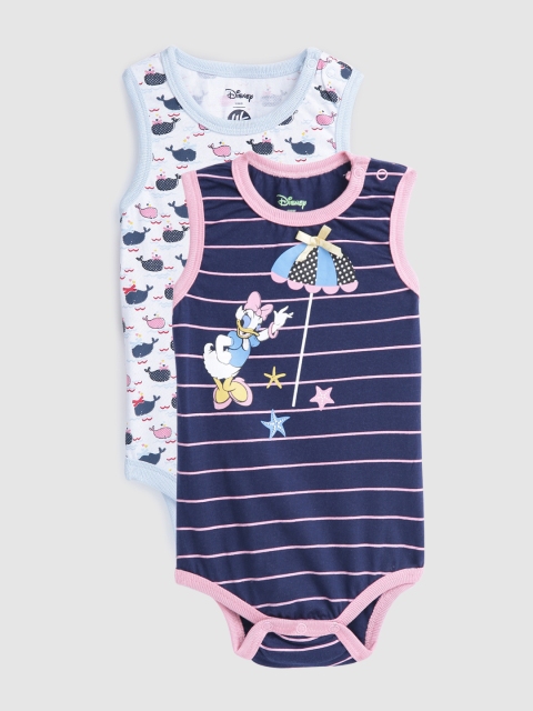 

YK Disney Infant Girls Daisy Duck Pack of 2 Bodysuits, Navy blue