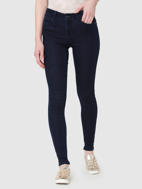 

Vero Moda Women Blue Skinny Fit Mid-Rise Clean Look Stretchable Jeans