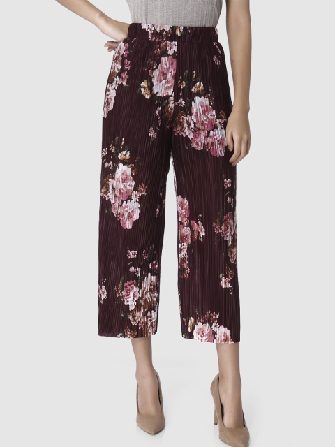 

Vero Moda Women Maroon Regular Fit Accordion Pleated Culottes