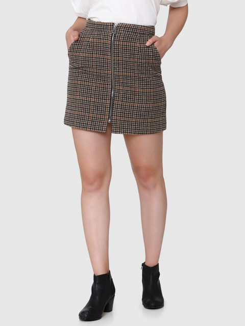 

Vero Moda Black Beige Mini Skirt