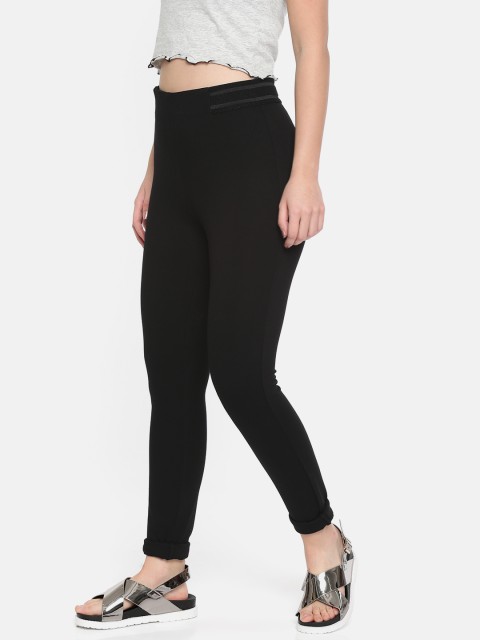 

Vero Moda Women Black Regular Fit Solid Treggings