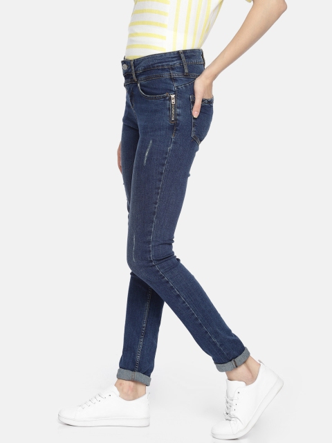 

Vero Moda Women Blue Skinny Fit Mid-Rise Low Distressed Stretchable Jeans