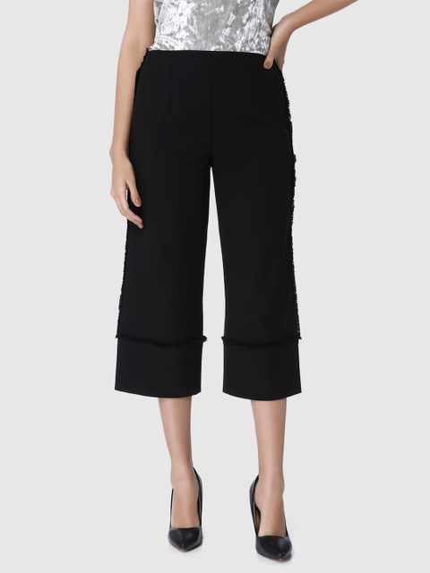 

Vero Moda Women Black Regular Fit Solid Culottes