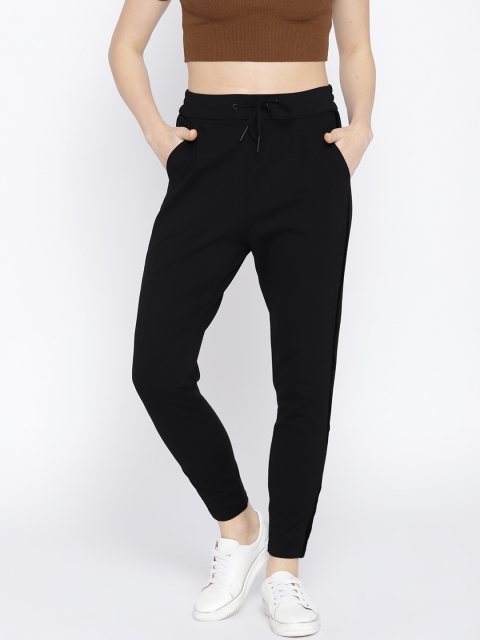 

Vero Moda Women Black Solid Regular Trousers